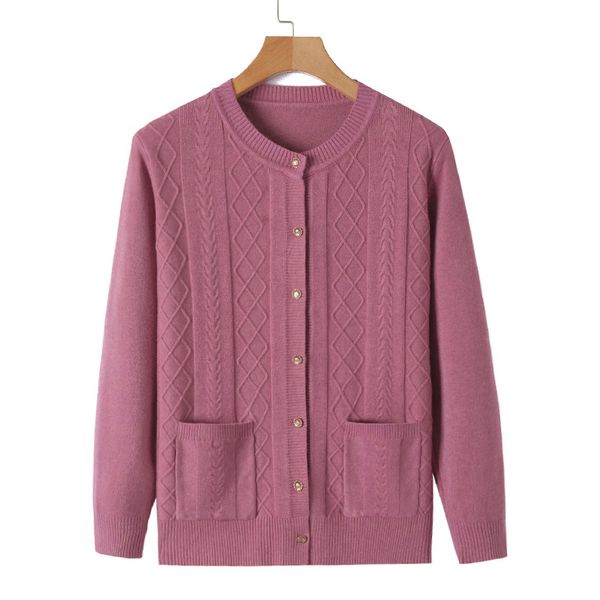 

knitted sweater middle-aged and elderly womens sweaters cardigan large size thin spring autumn sweater mother loaded k1042, White;black