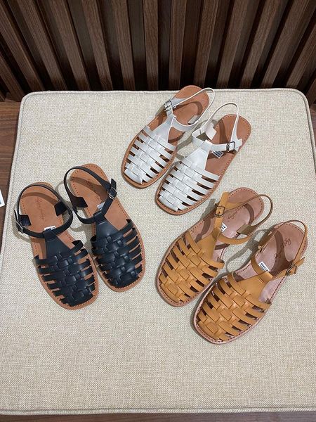 

sandals breathable flat sandal shoe summer heels 2021 women's buckle strap all-match suit female beige soft without girls beach closed, Black