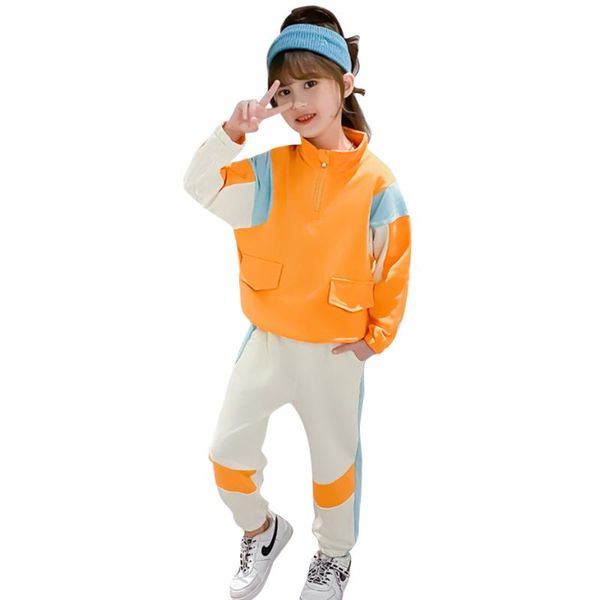 

teen girls clothing patchwork for sweatshirt + pants sets spring autumn kid clothes 6 8 10 12 14, White