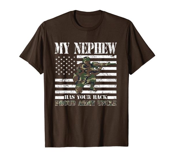 

my nephew has your back proud army uncle shirt, White;black