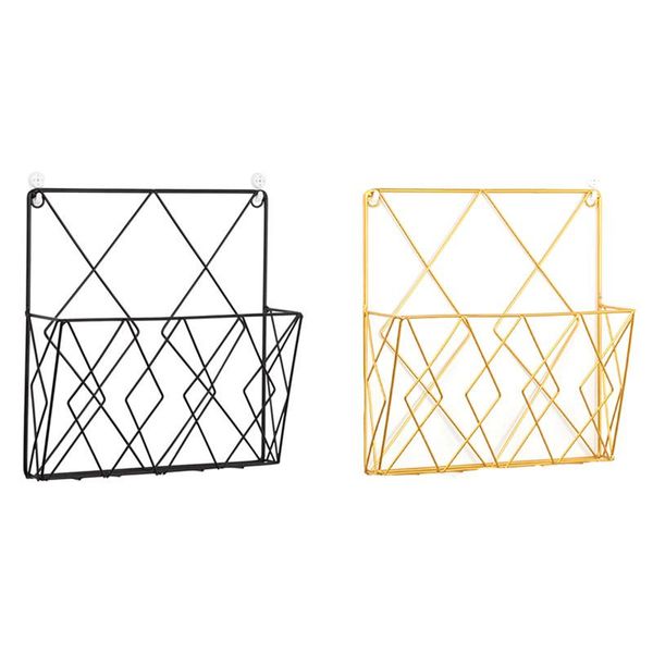 

modern minimalist wrought iron wall book and spaper shelf home bedroom study kitchen storage & organization