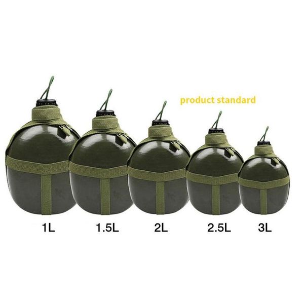

water bottle military aluminum convenient large capacity survival canteen kettle for outdoor camping travel hiking fish