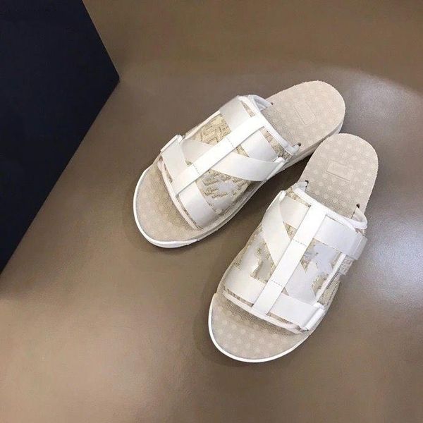 

new men black alpha sandal in oblique jacquard summer men slippers nylon bands comfortable rubber sole scuffs with box size 7-12, Black;grey