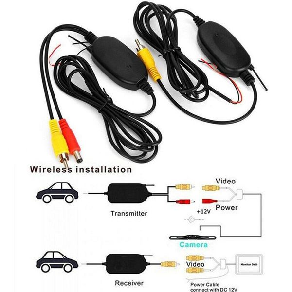 

2.4 ghz wireless rear view camera transmitter receiver kit for reverse rearview monitor rca video car cameras& parking sensors