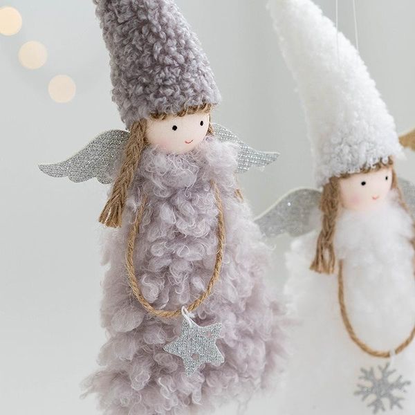 

christmas decorations 2021 creative cute product angel girl pendant handmade plush doll tree decoration party gift home decor