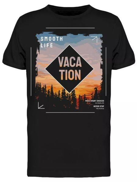

smooth life vacation tee men's -image by shutterstock, White;black