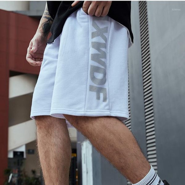 

fat five-point pants trendy brand hip-hop large size loose basketball sports shorts men's trend, White;black