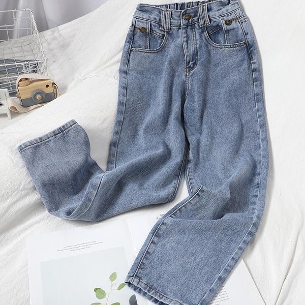 

loose mom jeans high waist vintage straight denim women 2021 spring summer plus size woman jean women's, Blue