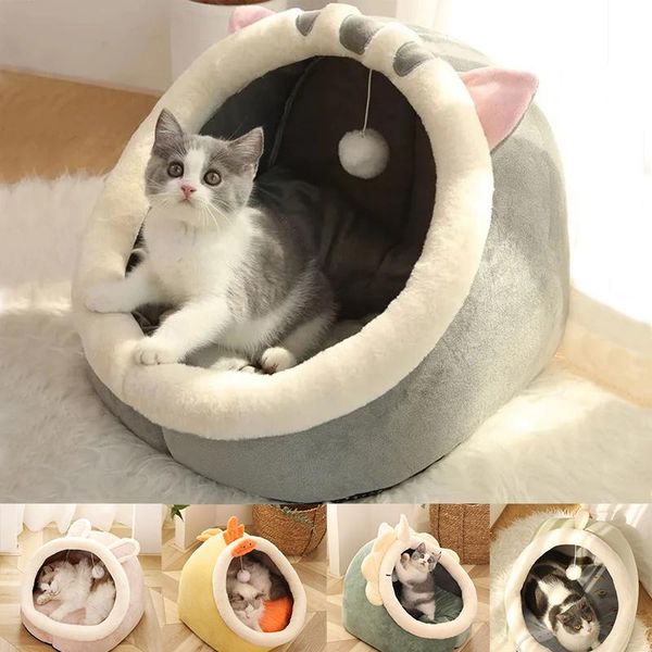 

cat beds & furniture cute bed warm pet basket cozy kitten lounger cushion house tent very soft small dog mat bag for washable cats