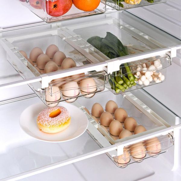 

refrigerator draw plastic storage containers compartment drawer organizer boxes transparent fridge bin for pantry bottles & jars
