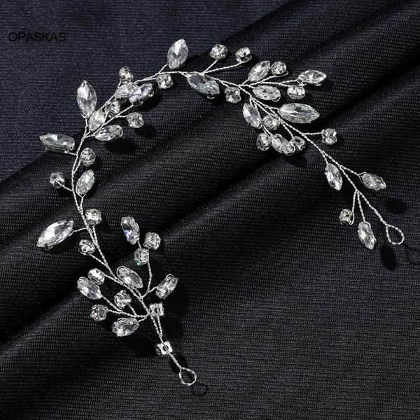 

hair clips & barrettes wedding boho headband for women girls handmade rhinestone and leaf bride headpiece vines clip accessories et, Golden;silver
