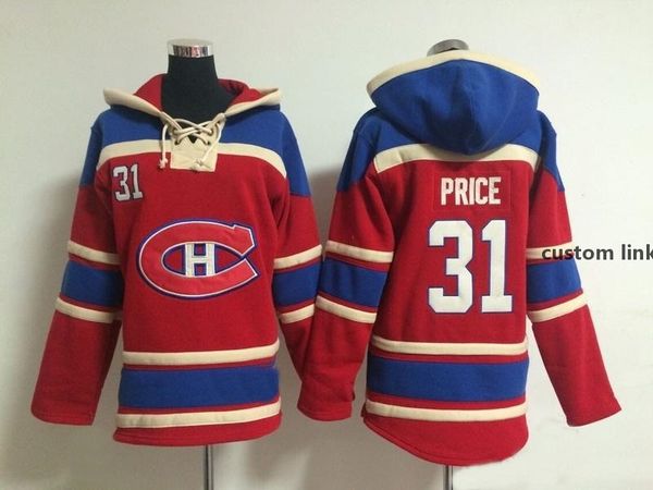 

2016 new, montreal canadiens jersey sweatshirts #31 carey price ice hockey hoodies embroidery logos red jersey ., Black;red