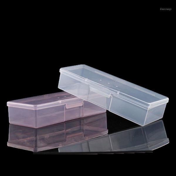 

container box plastic transparent nail manicure tools storage dotting drawing pens buffer grinding files organizer case1
