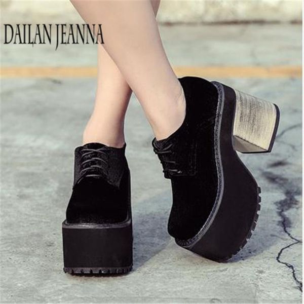

dress shoes 2021 europe and the british rough with thick soles soled boots high heeled lace punk show, Black