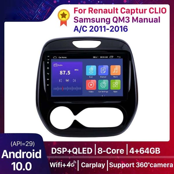 Android 10.0 Auto Radio Car DVD Radio GPS Мультимедийная единица для Renault Captur Clio Samsung QM3 Руководство A / C 2011-2016