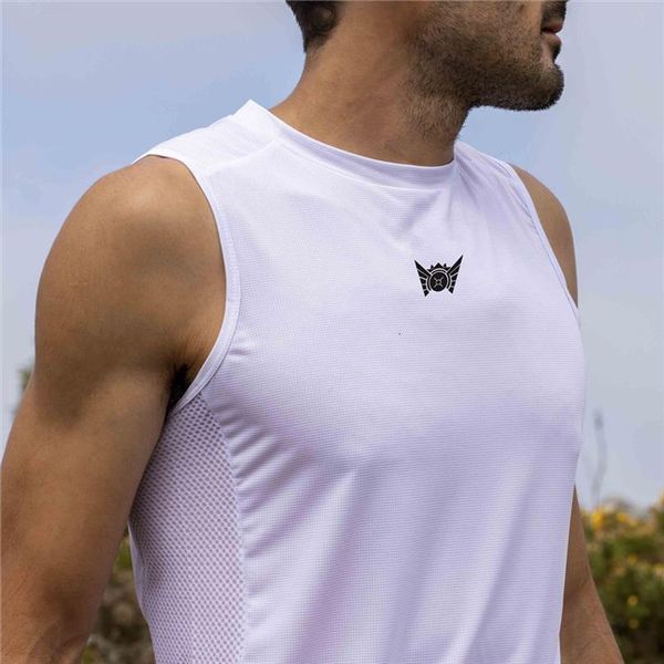 

bodybuilding tank men gyms fitness mens sleeveless shirt quick dry stringer singlet undershirt male workout crossfit clothing, White;black