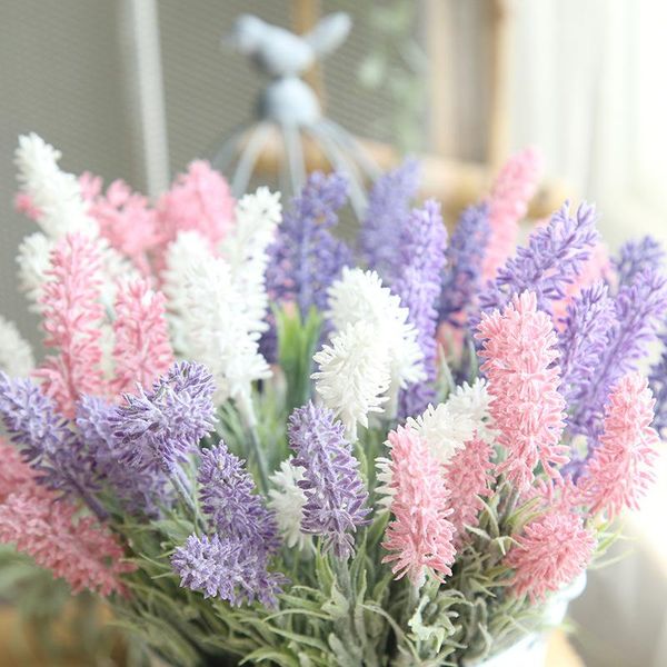 

decorative flowers & wreaths 2021 romantic lavender bouquet 7 forks diy home wedding party garden decoration plastic glass artificial flower