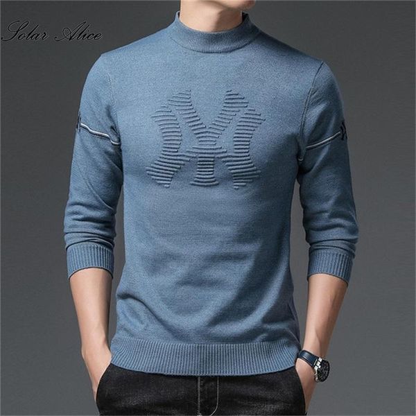 

men's sweaters 2021 autumn and winter knitted bottoming shirt young middle-aged fashion long-sleeved round neck sweater, White;black