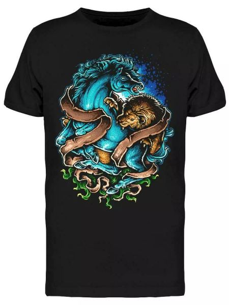 

Lion Biting A Horse Tee Men's -Image by Shutterstock, White;black