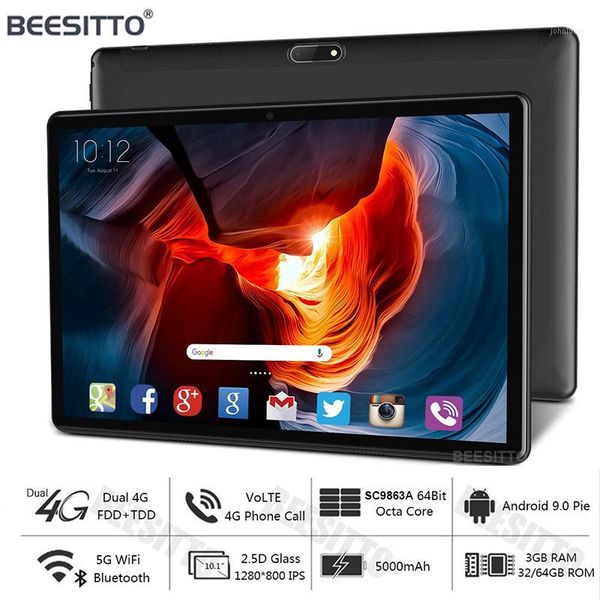 

global version 10 inch tablet pc 4g lte android 9.0 octa core 3gb +32gb rom wifi bluetooth type-c tablets 10.1+gift 64gb tf card1