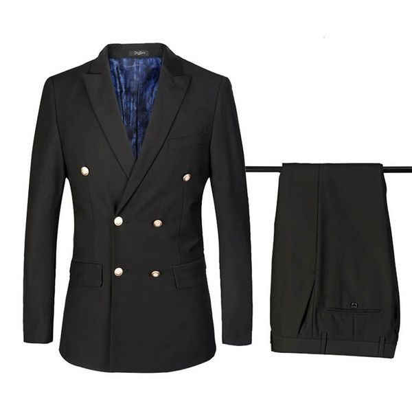 

wedding tuxedos side vent double breasted beige/navy blue/black/blue groom peak lapel groomsmen mens suits (jacket+pants+tie) no:1859, Black;gray