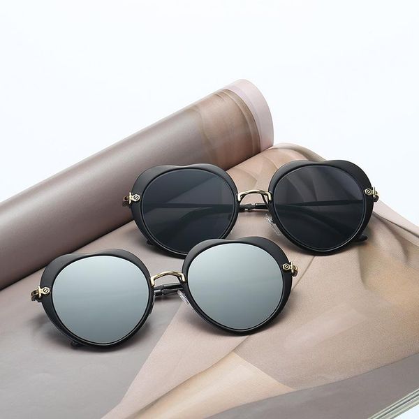 

sunglasses fashion trending women heart shaped personality lente tons steampunk man designer eyewear glasses, White;black