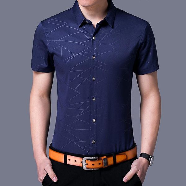 

summer males striped dress shirts men casual shirt short sleeve men's, White;black