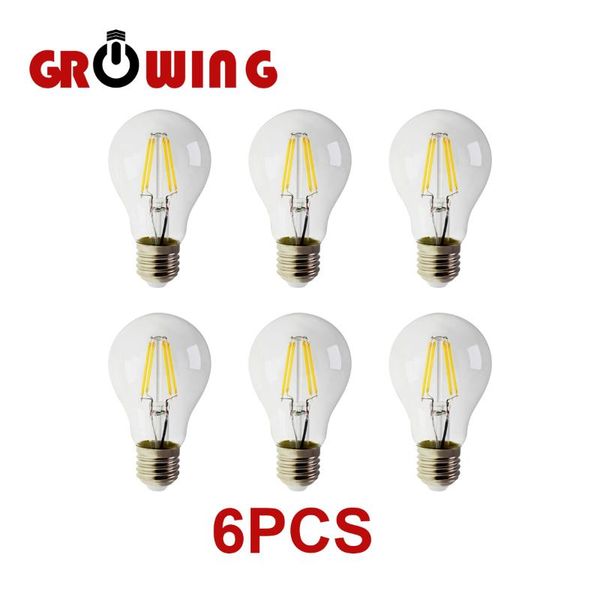 

other lighting bulbs & tubes 6pcs/lot retro edison filament bulb a60 6w decor for chrismas e27 220v vintage lamp 4000k home decoration