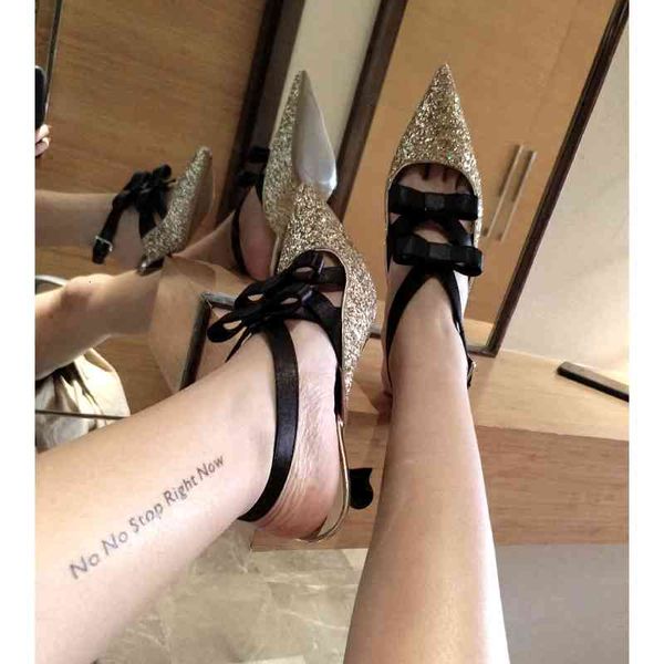 

summer spring woman sequined sandals high heels, Black
