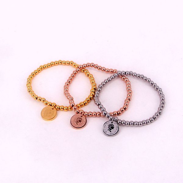 

y1-104 fashion round brand bead bracelet queen's personality, Silver