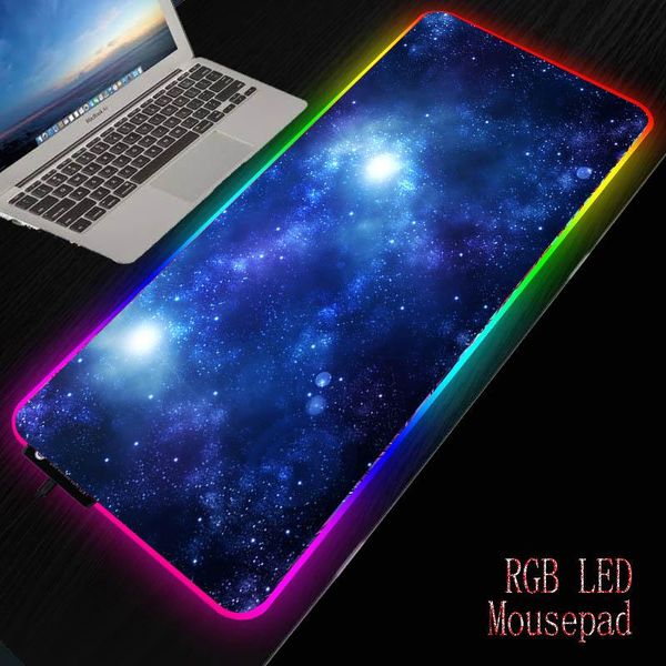 

mouse pads & wrist rests extra large gaming pad rgb space stars computer mousepad gamer anti-slip natural rubber anime desk mat