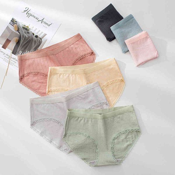 

underwear breathable cotton lace briefs, Black;pink