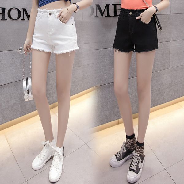 

women's shorts station a pants show thin, multi pocket, white a-line jeans shorts, lace, White;black