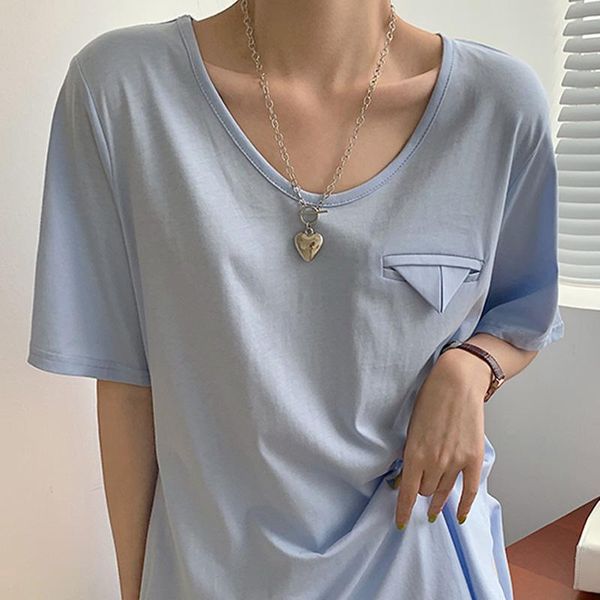 

women's t-shirt alien kitty 2021 summer o-neck all-match elegant fashion brief stylish solid office lady t-shirts loose tees pullover, White