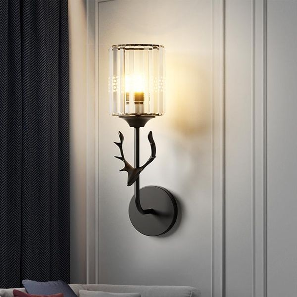 

luxury metal led wall light black small bedside lamp minimalist decorations bed room lampara de pared decor bk50bd
