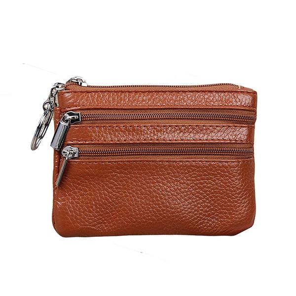 

multicolor waterproof small zipper change purse mini coin wallet men women leather purse, Red;black