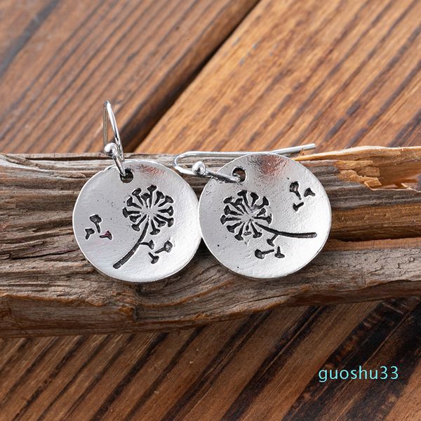 

accessory new simple dandelion flower fashion earrings, Silver