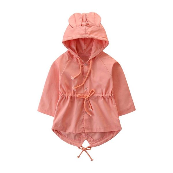 

jackets toddler kid spring autumn coat fashion cartoon solid color hooded trench casual lace-up waist long-sleeved jacket#l, Blue;gray