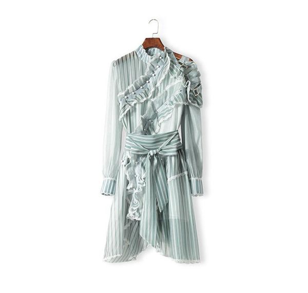 

casual dresses women silk 2021 arrival organza dress elegant ruffles beading patchwork lace, Black;gray