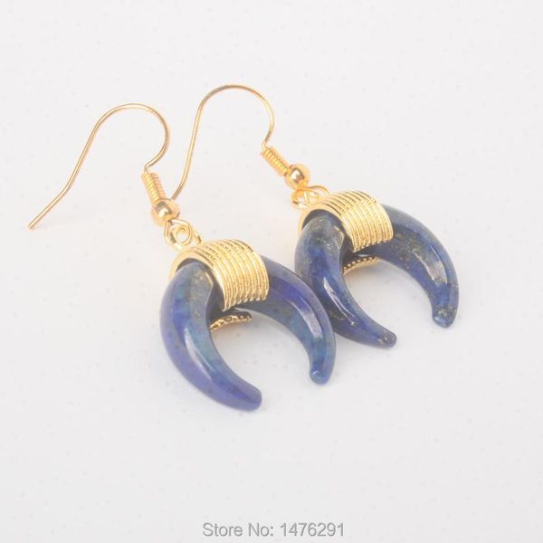 

dangle & chandelier 20x20mm lapis lazuli obsidian clear rose pink quartz opal tiger's eye abalone shell moon bead golden hook earrings, Silver