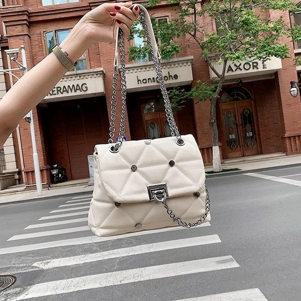 

evening bags crossbody bag chain shoulder trendy plaid flap messenger luxury women leather handbag purses and handbags