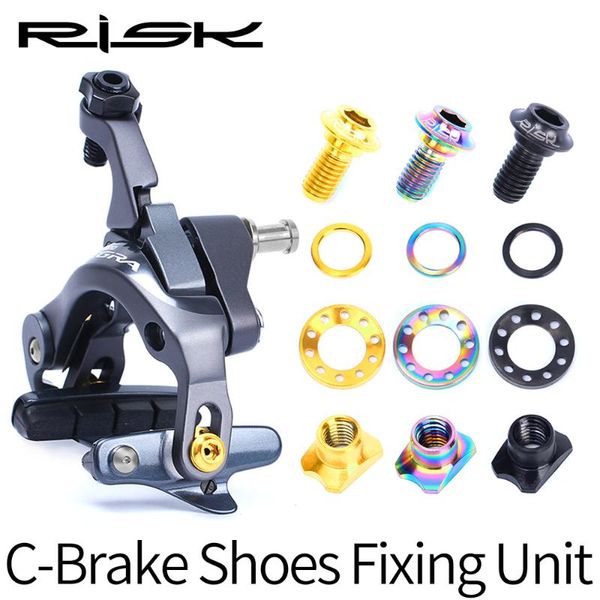 

bike brakes risk16pieces/box titanium alloy screws for ut/da/105 road c brake shoes clamp pad mounting nuts screw kits with seal
