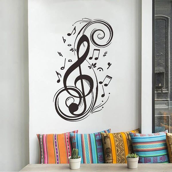 

simple wall sticker musical note pattern decal home decor d1 stickers