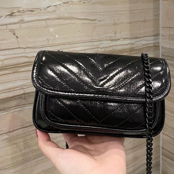 

women messenger bags chain shoulder bag purse fashion plain thread small sheepskin fold genuine leather hasp lacquer finishztl9