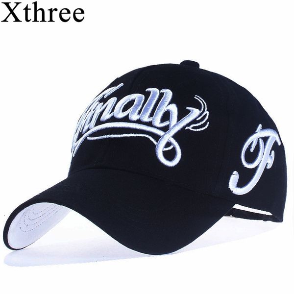 

[xthree]100% cotton baseball cap women casual snapback hat for men casquette homme letter embroidery gorras, Black;white