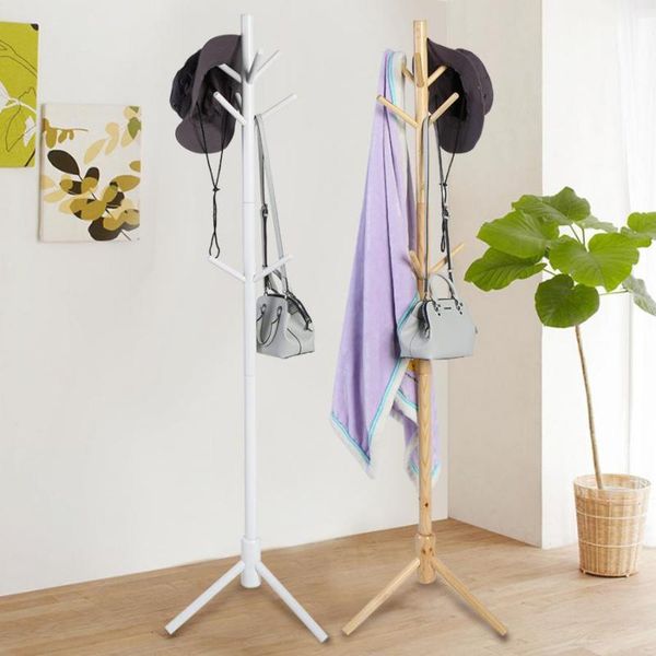 

robe hooks wooden 9 tree style coat hat rack umbrella bag clothes garment hanger home decor triangle support bracket