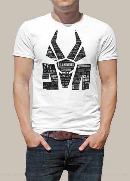 

men's t-shirts die antwoord yolandi visser rap rave zef aphex black men printed t-shirt printing tee shirt, White;black
