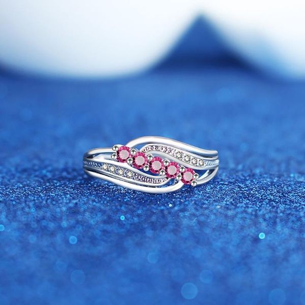 

wedding rings fefiday fashion ladies woman jewelry women one love promise crystal stone engagement ring with red female, Slivery;golden