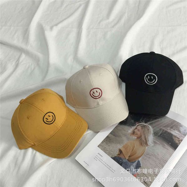 

south korea's same pure smiling face children's baseball hat with long curved eaves, Blue;gray