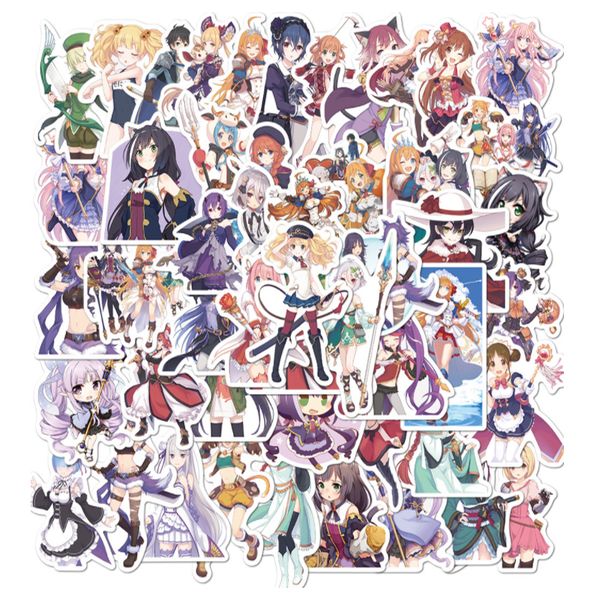 

50 pcs anime princess link graffiti waterproof skateboard travel suitcase phone lapluggage stickers cute kids girl toys